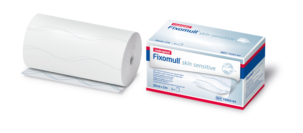 Fixomull Skin Sensitive 10cm X 2M Rulla, Silikonikiinnitys 1 kpl