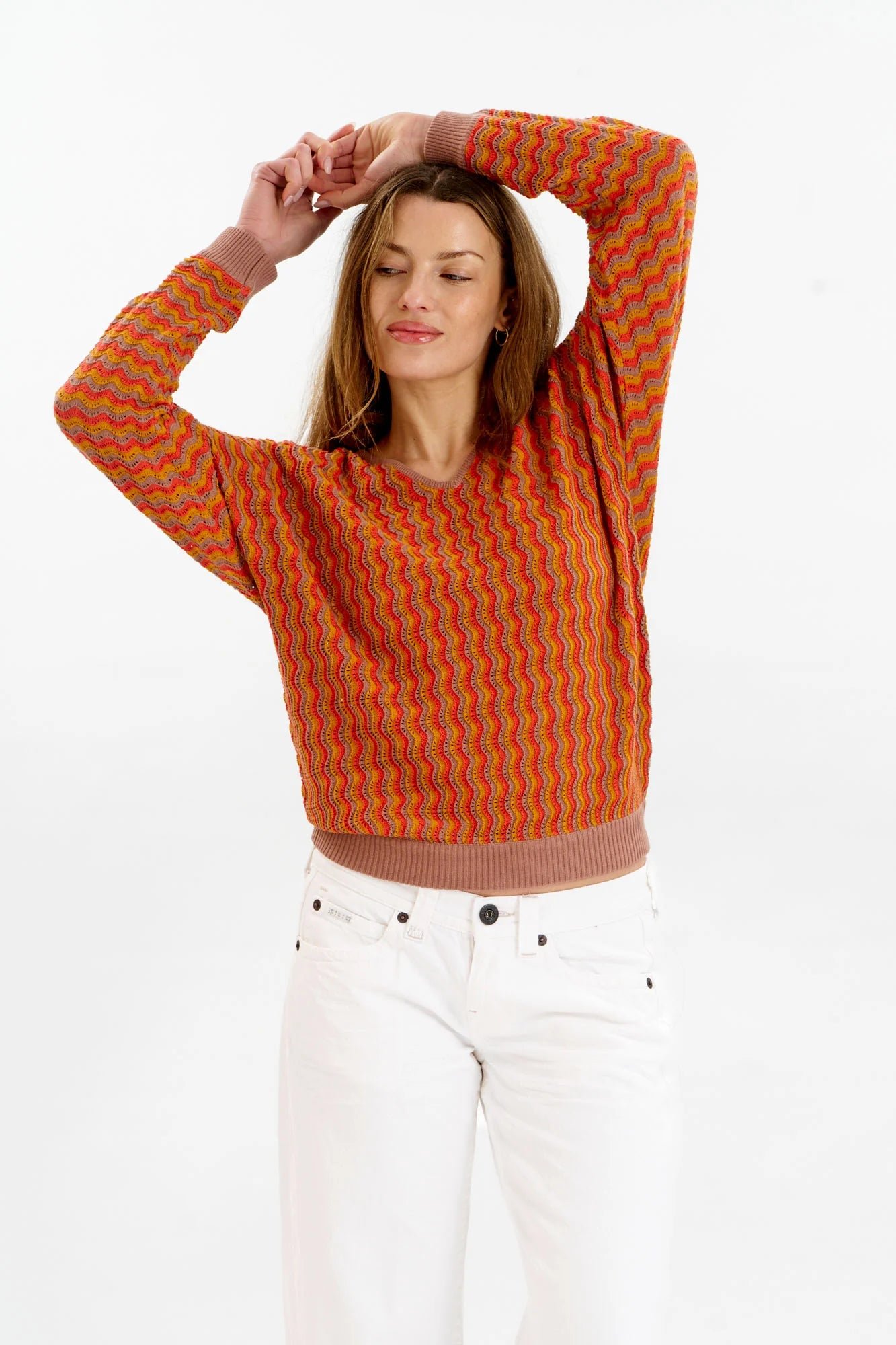 Clover Pointelle Neule Coffee Brown