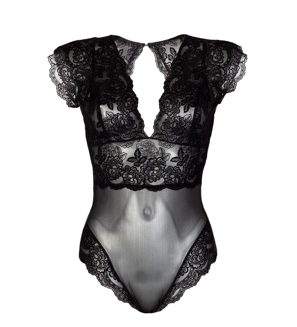 Amara Velvet Bodysuit Black