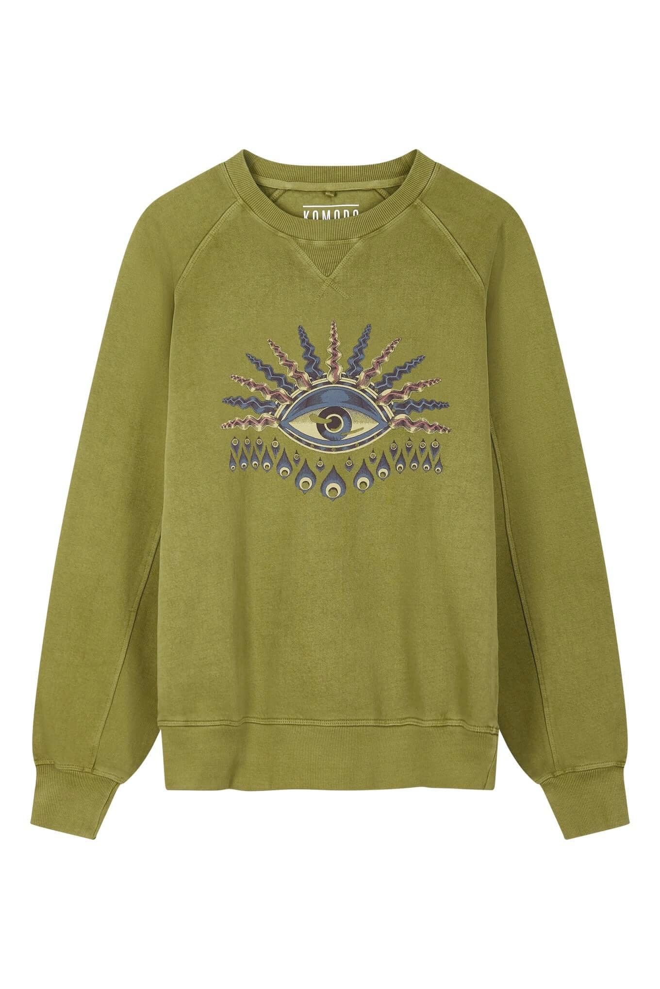 Anton Komodo Eye Collegepusero Oliivi
