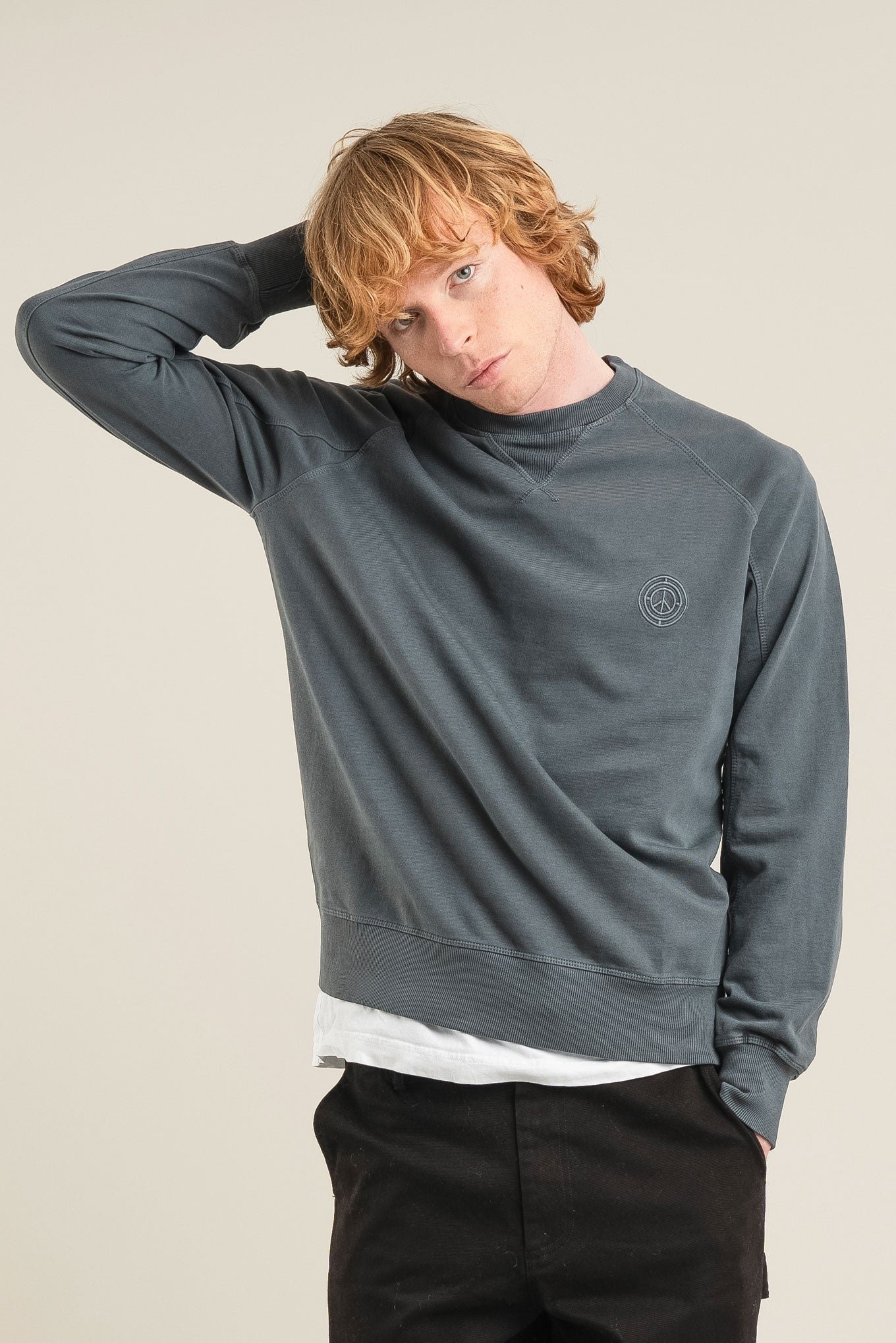 Anton Organic Cotton Sweatshirt Washed Black