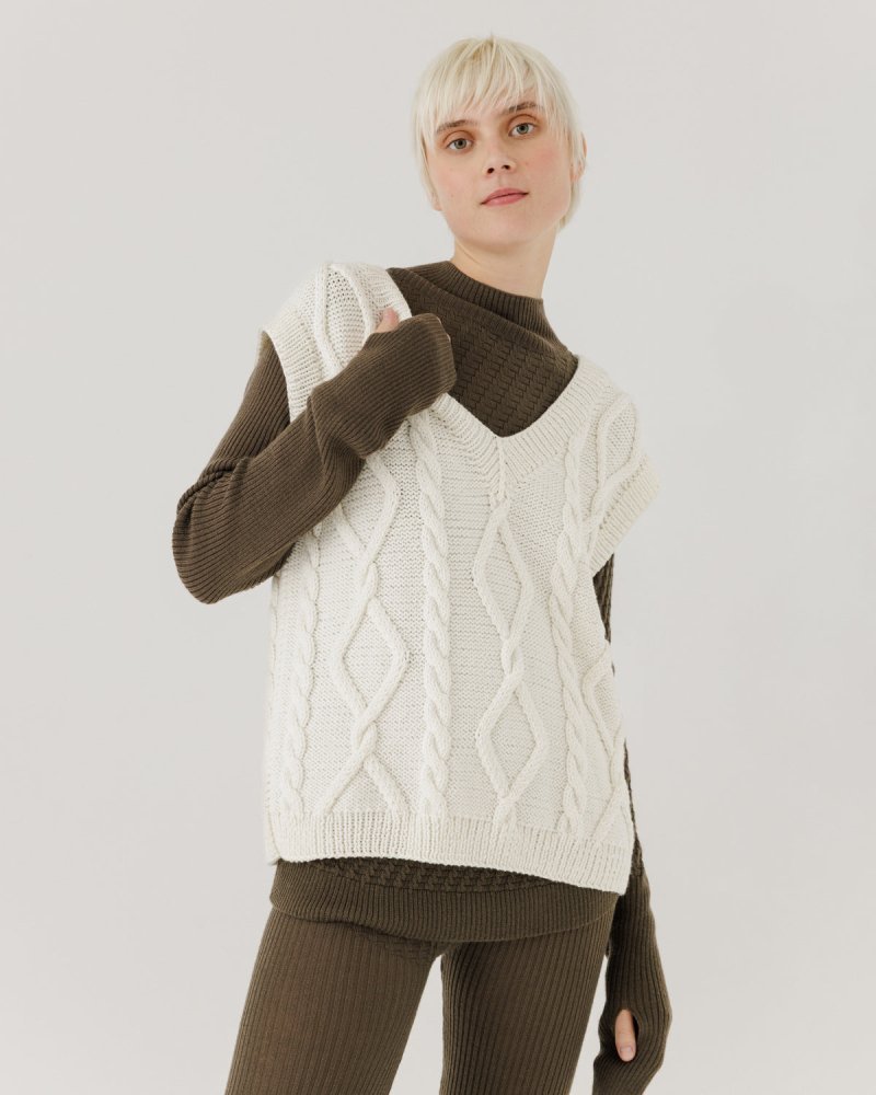 Laimė Merino Wool Vest Sea Salt