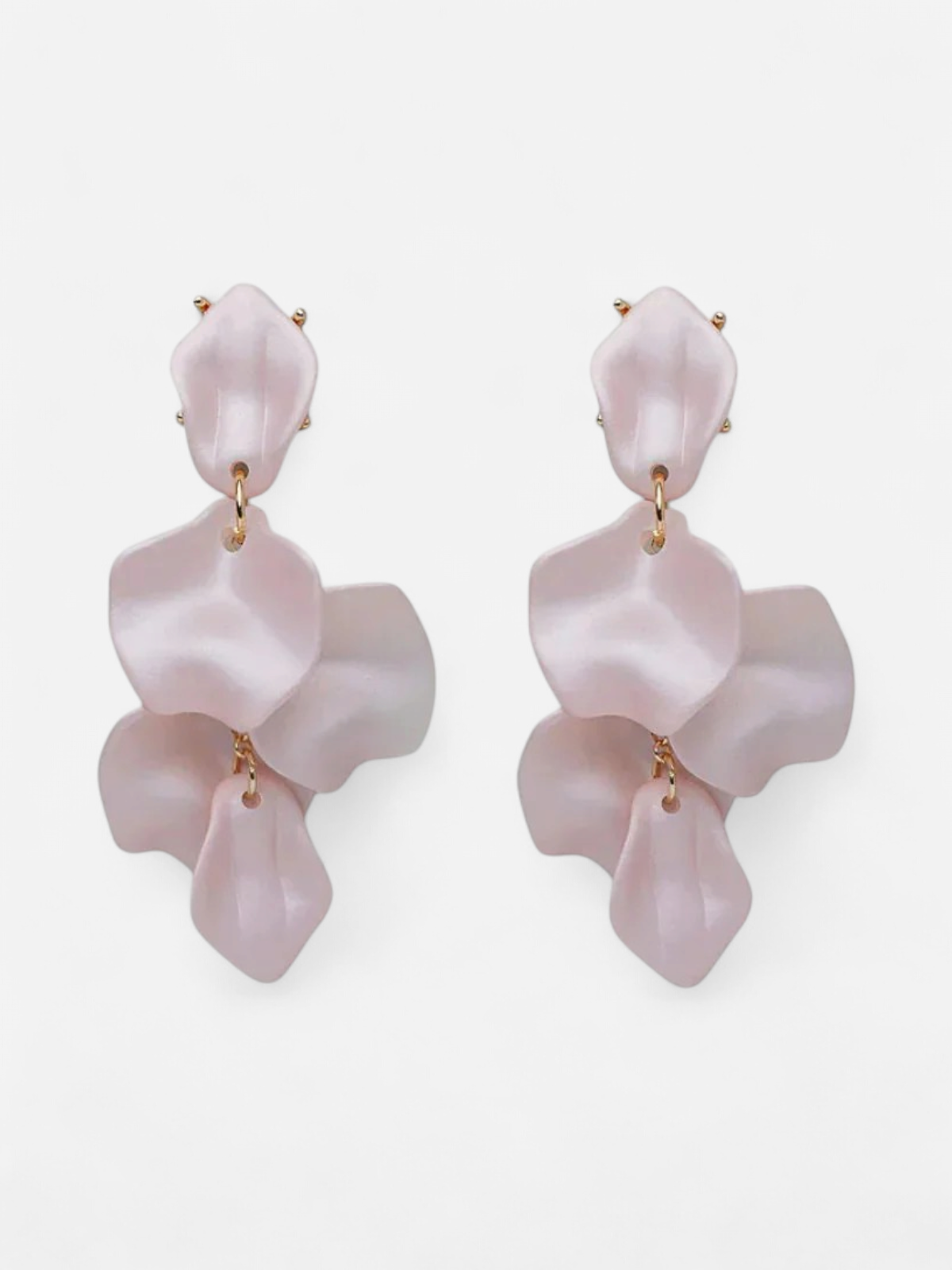 Bow 19 naisten Korvakorut Pearl Leaf Earrings, vaaleanpunainen