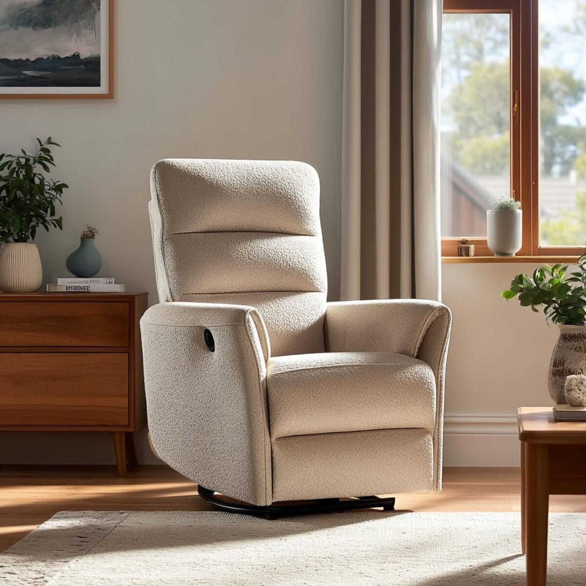 Lumo sähkömekanismituoli beige Front, asiakaspalautus