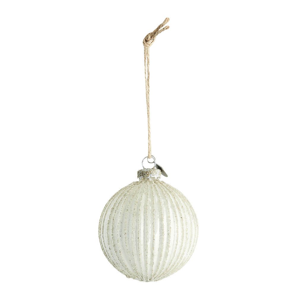Lene Bjerre - Norille Joulupallo 9x8 cm Luunnvalkoinen