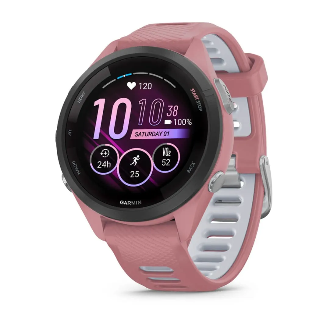 Garmin Forerunner 265S 42mm AMOLED -urheilukello vaaleanpunainen/musta