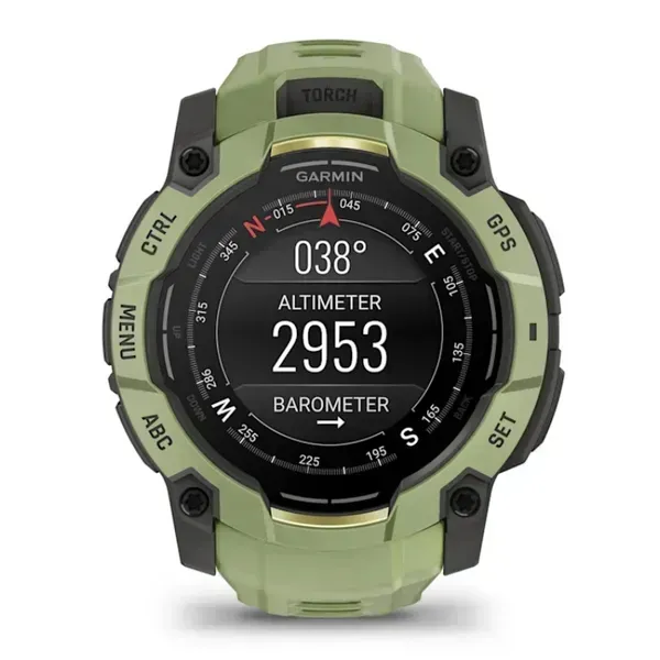 Garmin Instinct 3 50mm Sapphire -urheilukello silikoniranneke Fern Green