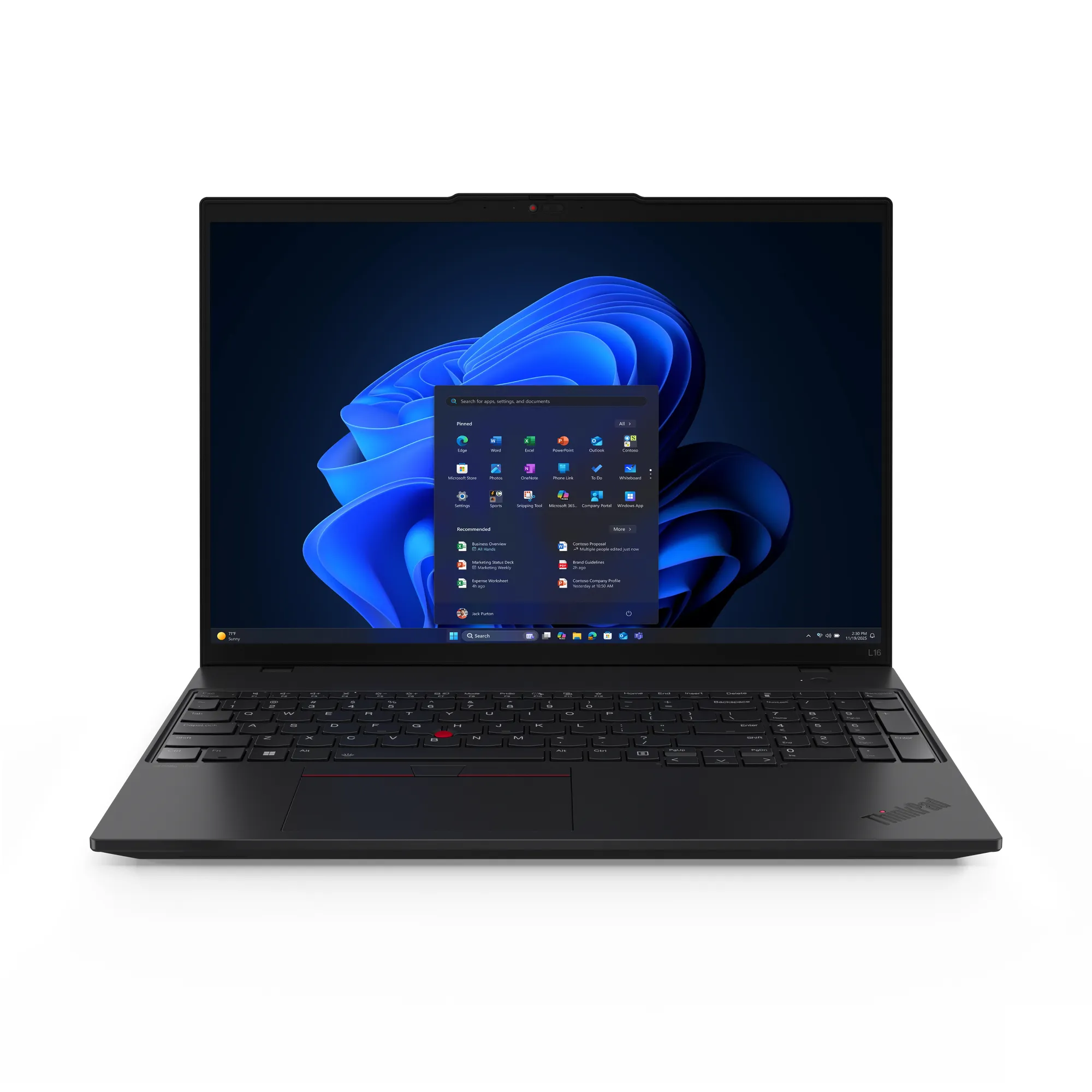 Lenovo ThinkPad L16 Gen 2 (AMD) 16.0 16 Gt 512 Gt Win 11 Pro -kannettava musta
