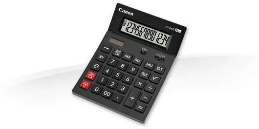 CANON AS-2400 table calculator 14-stellig verstellbares LC-Display dual power solar and battery