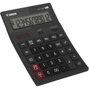 CANON AS-1200 12-stelliger mini table calculator solar+Batteriebetrieb Berechnungsfunktion mark-up Rueckwartsrechnung Summenspeicher