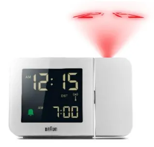 Braun BC 015 W-DCF radio-projektioherätyskello valkoinen