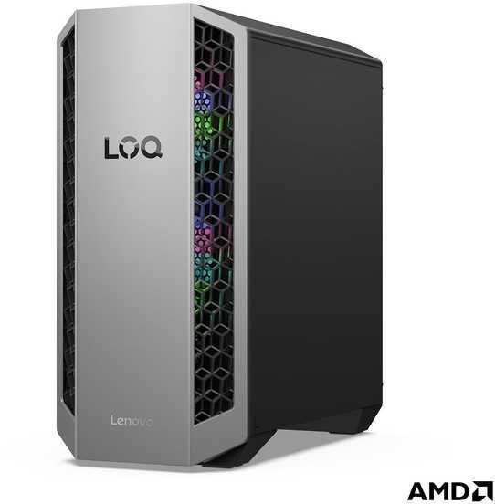 Lenovo LOQ Tower 26ADR10 Ryzen 7 8745HX 16 Gt 512 Gt RTX 5050 Win 11 Home -pelitietokone tornikotelo Luna Grey / Eclipse Black