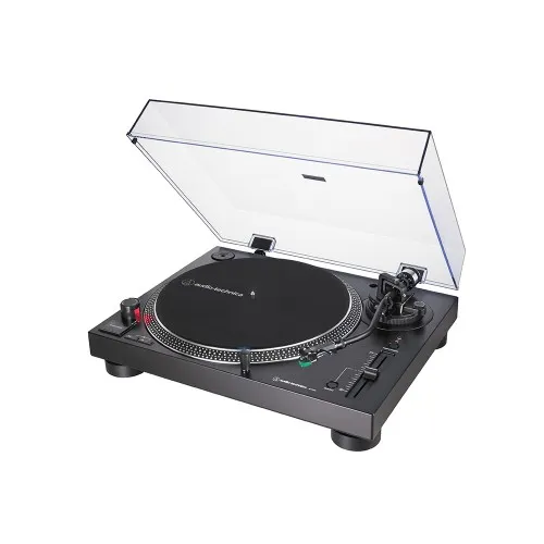 Audio-Technica AT-LP120X-USB BK -suoravetoinen ammattilevysoitin AT-VM95E-äänirasialla musta