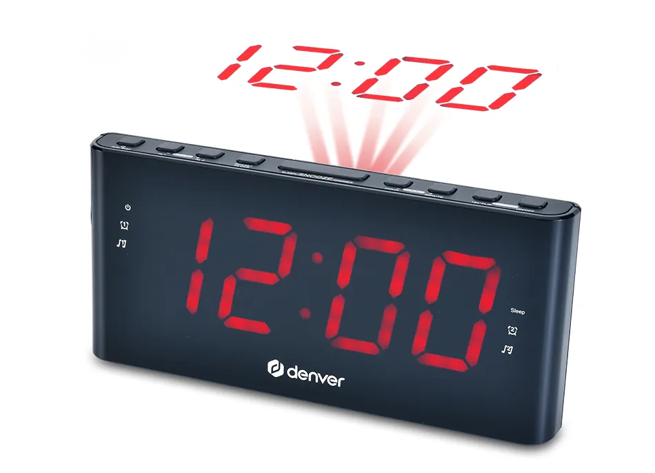 Denver Clockradio with projection With dual alarm function