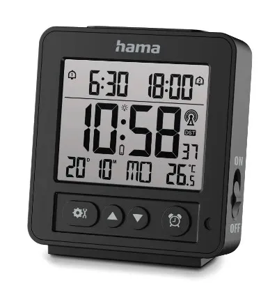 HAMA Digital Alarm Clock Rhodos DCF Black