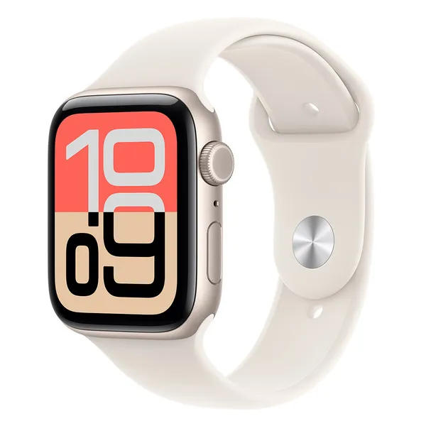 Apple Watch SE 3 (GPS + Cellular) 44 mm tähtivalkea alumiinikuori ja urheiluranneke M/L