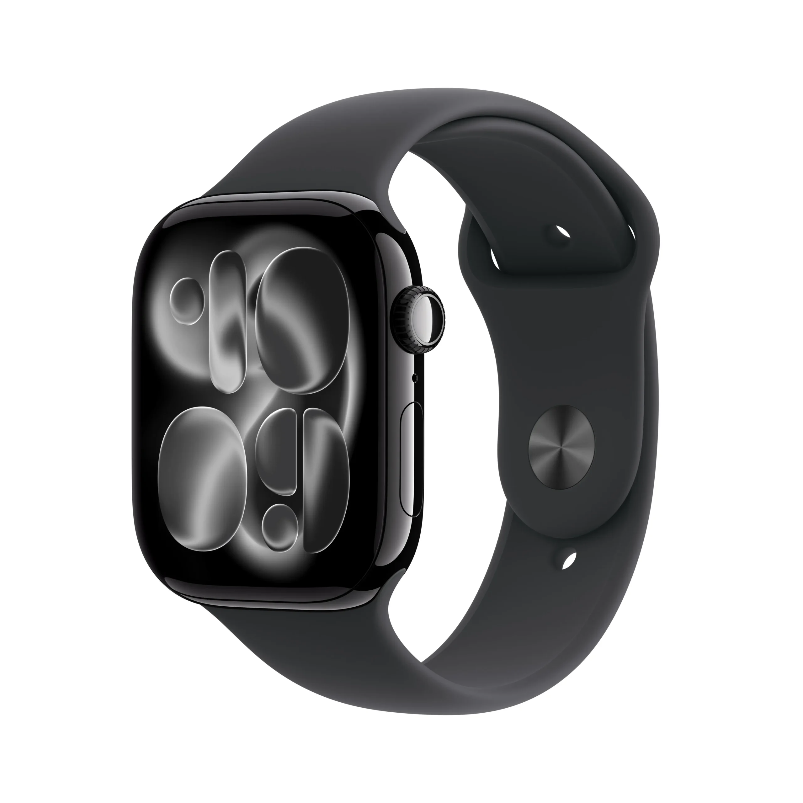 Apple Watch Series 11 (GPS) 46 mm peilimusta alumiinikuori ja musta urheiluranneke S/M