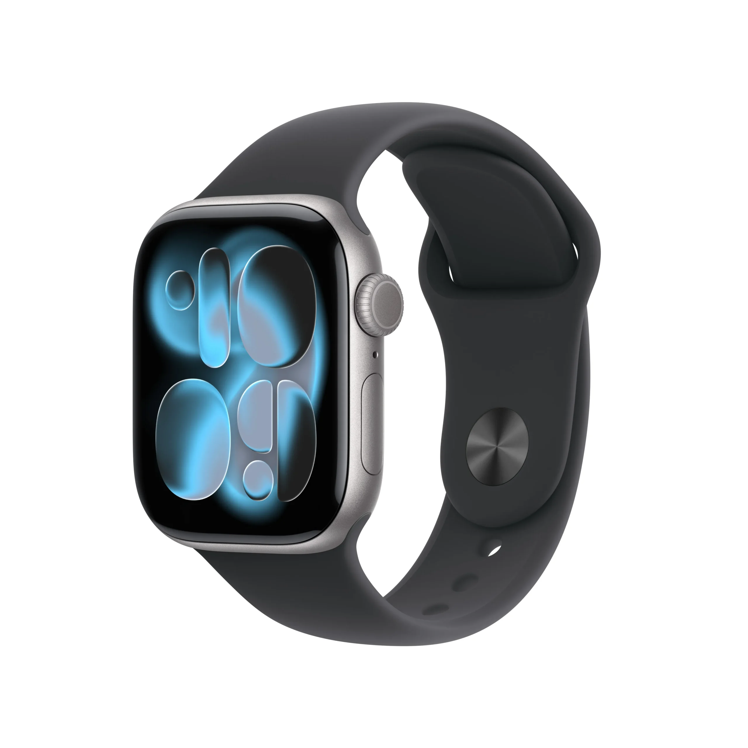 Apple Watch Series 11 (GPS + Cellular) 42 mm tähtiharmaa alumiinikuori ja musta urheiluranneke M/L