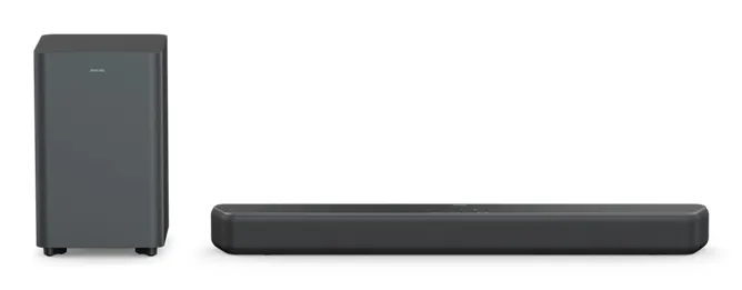 Philips TAB5601/10 2.1 Dolby Digital Plus DTS Digital Surround DTS Virtual:X soundbar -äänijärjestelmä langattomalla subwooferilla harmaa
