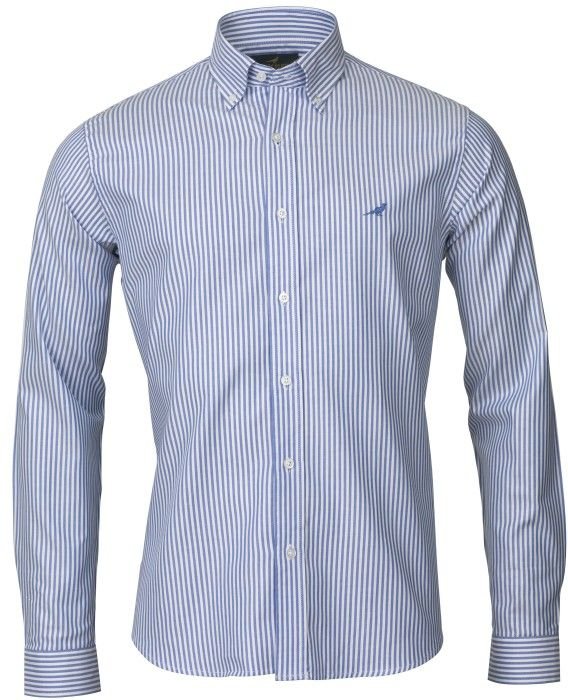 Laksen Eton Stripes kauluspaita, sininen