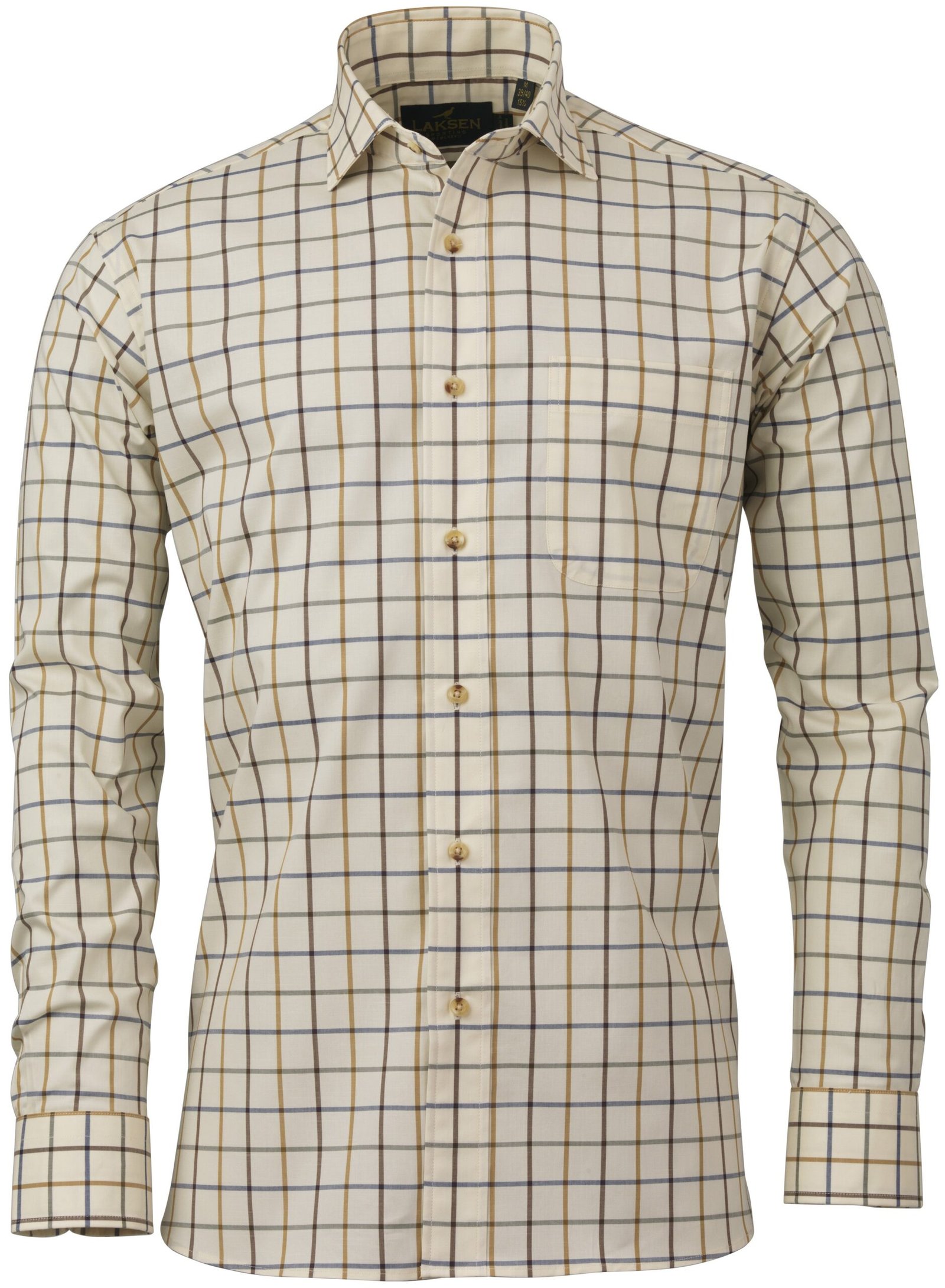 Laksen Axel Sporting Stretch Shirt kauluspaita, ruskea/sininen/vihreä