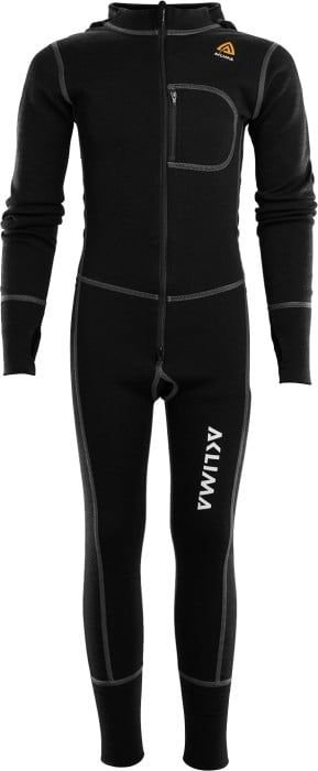 Aclima WarmWool Overall juniorin merinovillahaalari, musta