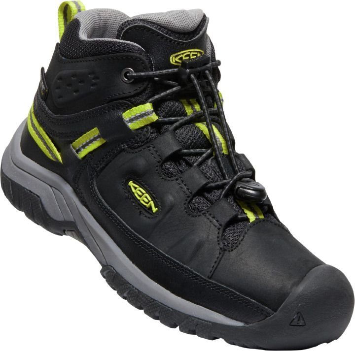 Keen Footwear Junior Targhee Mid Waterproof lasten välikausikenkä, Black/Steel Grey