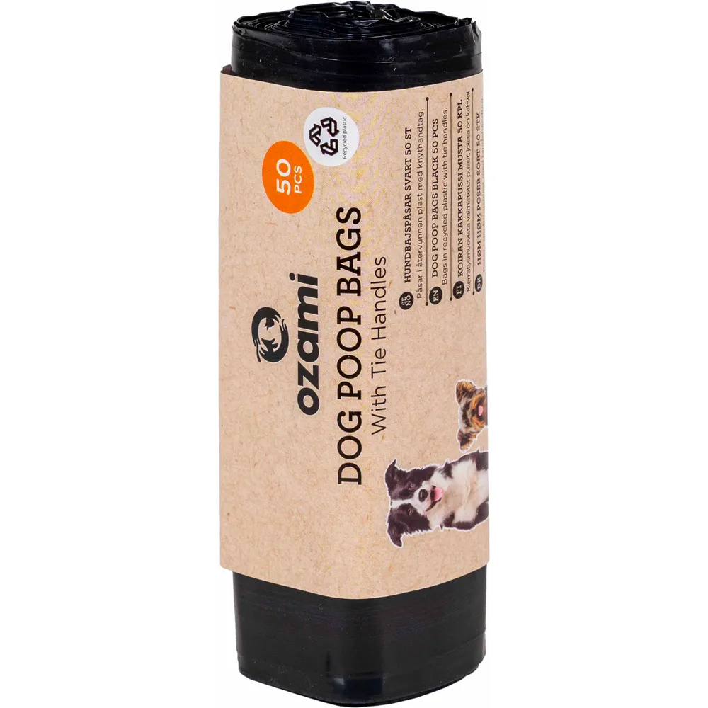 Ozami Dog Poop Bag with Handle Black 130x340 mm