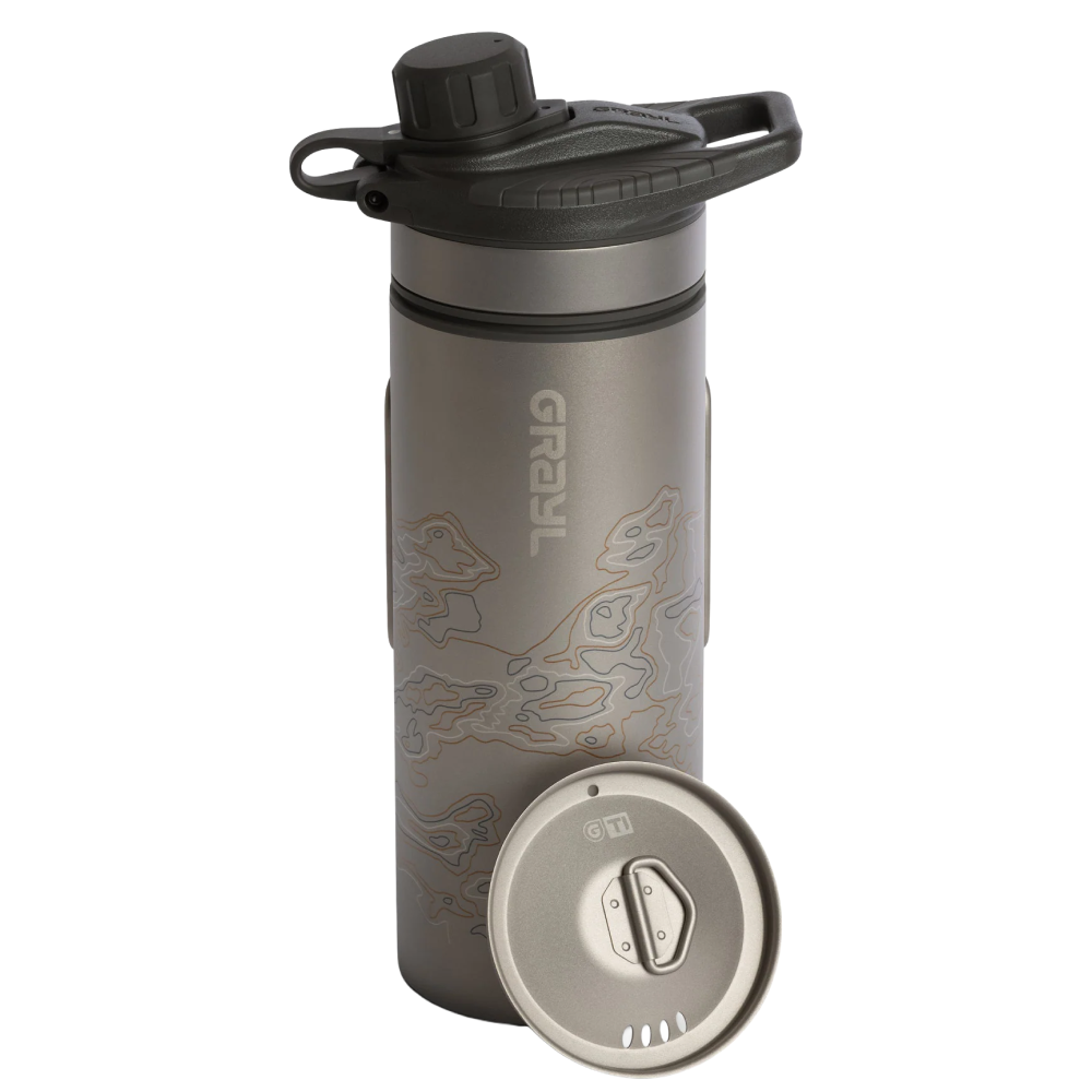 Grayl Geopress Ti Filter & Purifier Bottle With Cooking Lid 710Ml Covert Black