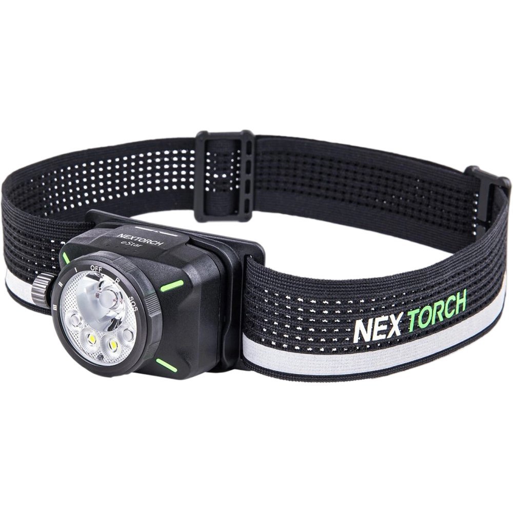 Nextorch eStar otsalamppu, musta, 1300 lm, ladattava akku
