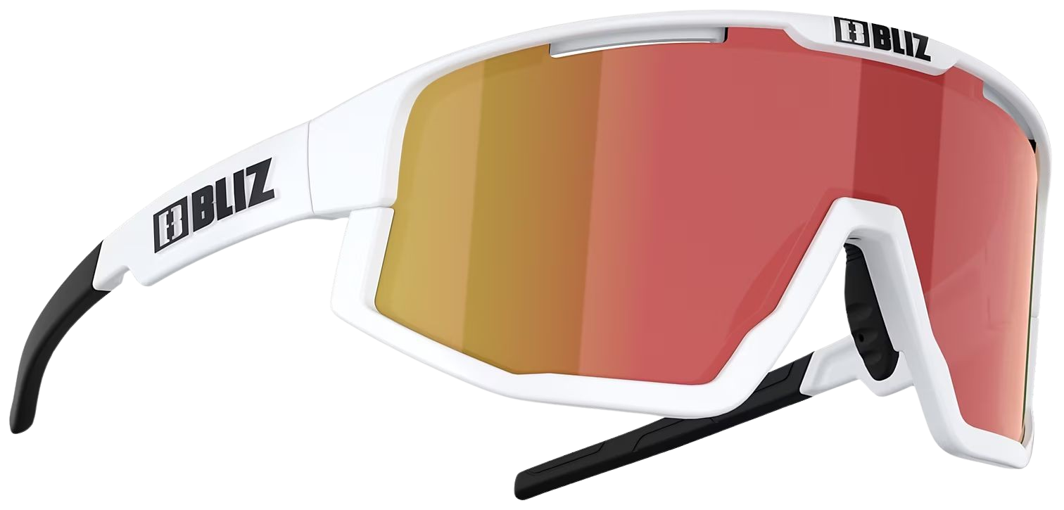 Bliz Fusion Matt White with Smoke/Red Multi