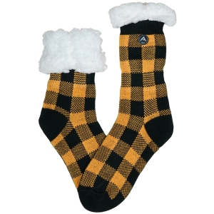 Avignon Dam Heat Max Sock Checked Yellow