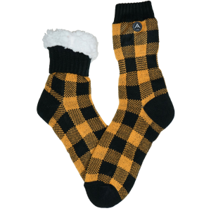 Avignon Herr Heat Max Sock Checked Yellow Multicolour
