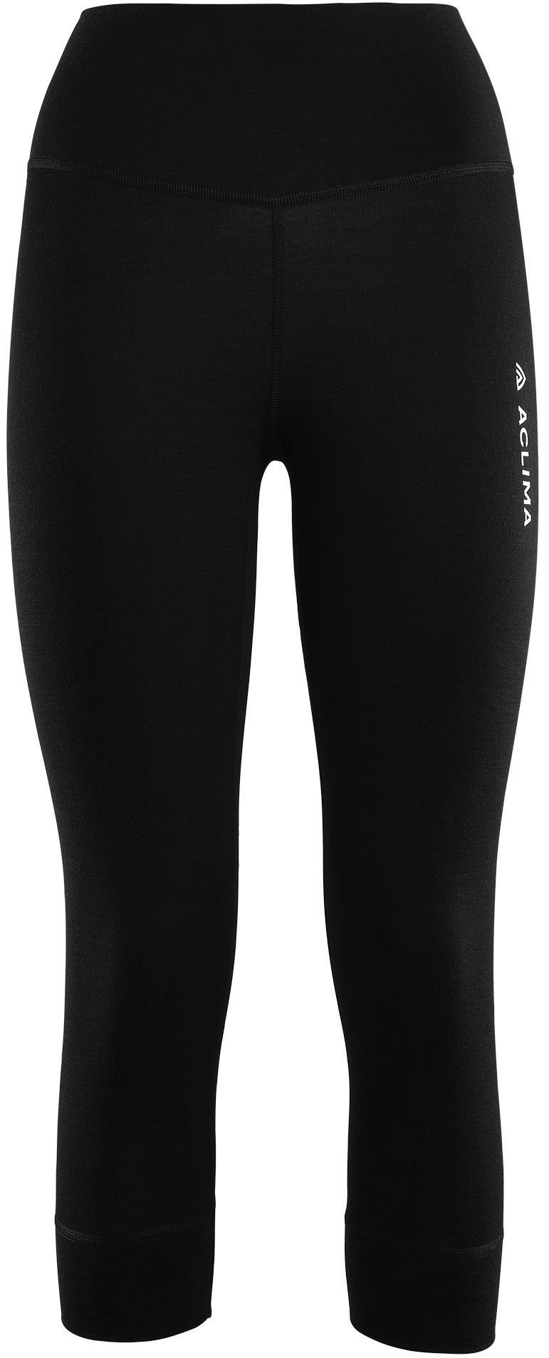 Aclima WarmWool 3/4 Longs naisten puolipitkät kerrastohousut, Jet Black