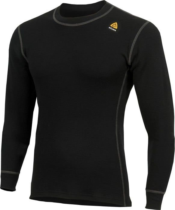 Aclima WarmWool Merino -miesten kerrastopaita (Jet Black)