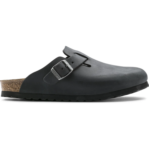 Birkenstock Boston Natural Leather Oiled Narrow Black