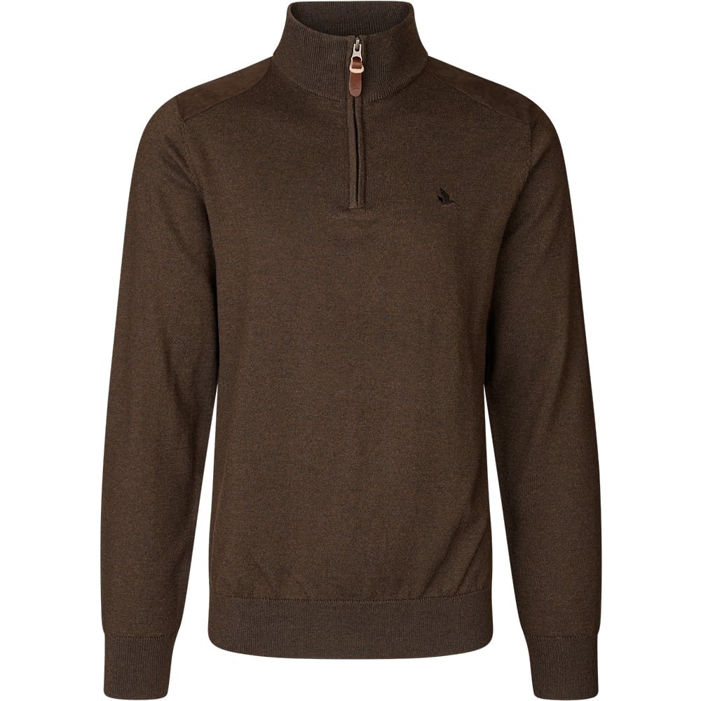 Seeland Pine Half Zip miesten neulepusero, Dark Brown