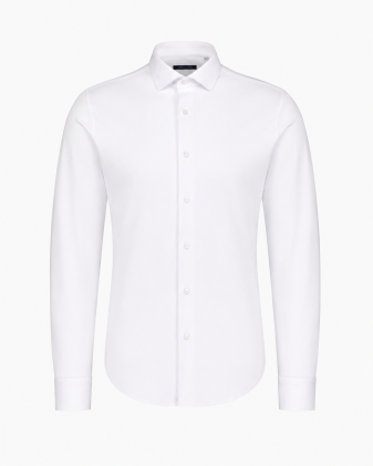 Sinnuu miesten kauluspaita Evolution Non Iron Jersey Cotton Shirt, valkoinen