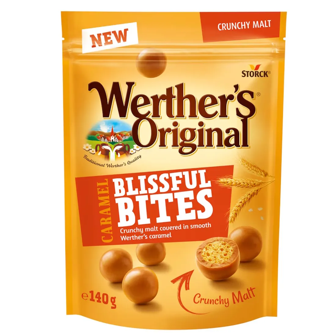 Werthers Blissful Bites Crunchy Malt  Covered 140g