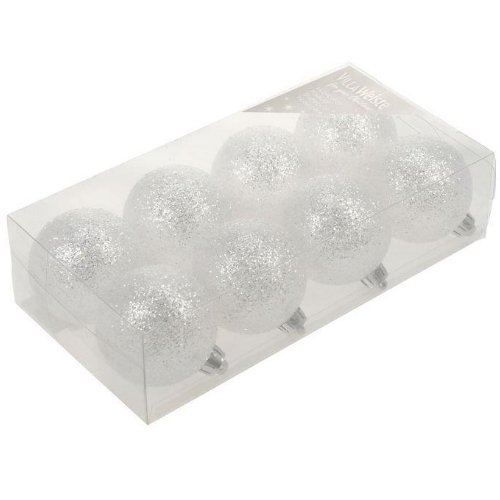 Weiste Joulupallo Valkohopea Kimalle 6cm