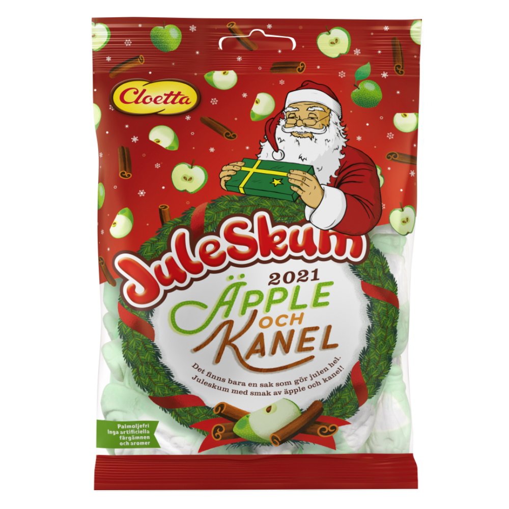 Cloetta Juleskum Skumtomtar Vaahtotontut ÄPple & Kanel 100g