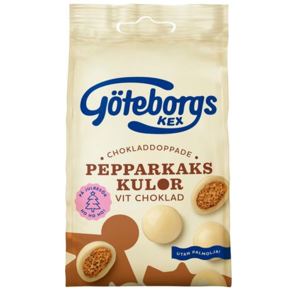 Göteborgs Kex Pepparkakskulor Vit choklad 120g