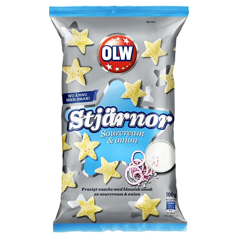 Olw Sjtärnor Sour Cream & Onion 100g