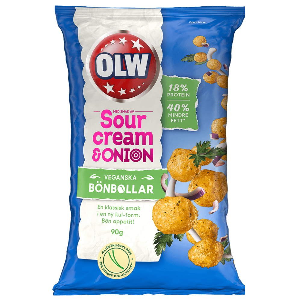 Olw Bönbollar Sourcream & Onion 90g