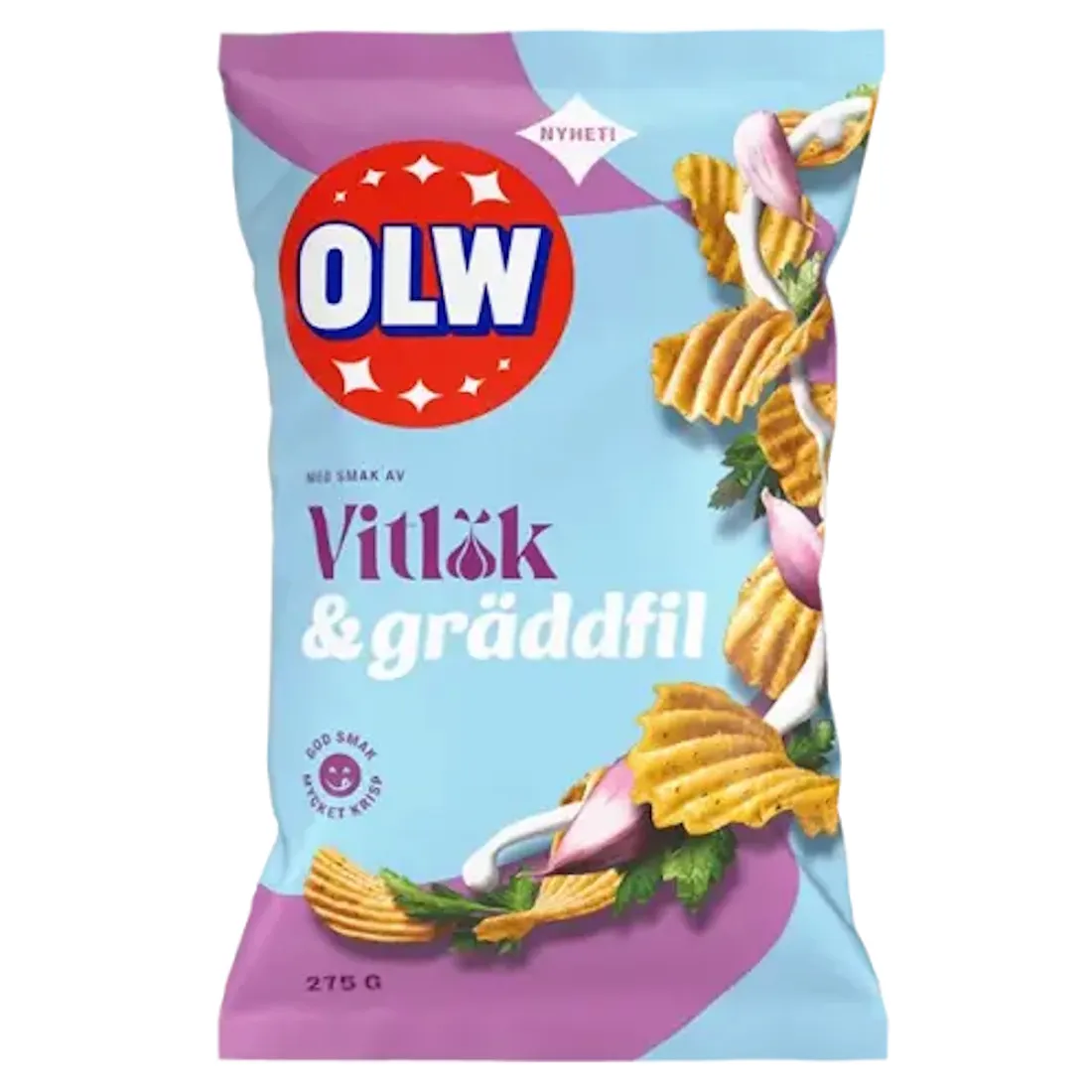 Olw Chips Vitlök & Gräddfil 275g