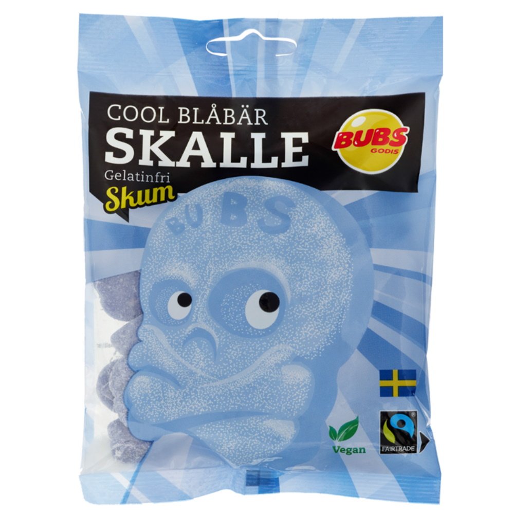 Bubs Skum Skalle Cool Blåbär 90g