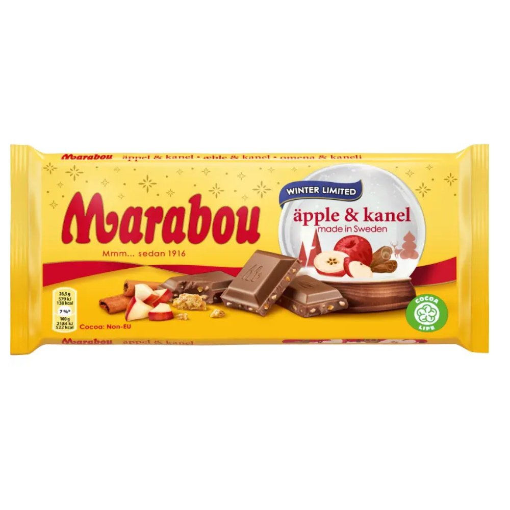 Marabou Maitosuklaalevy Äpple & Kanel 185g