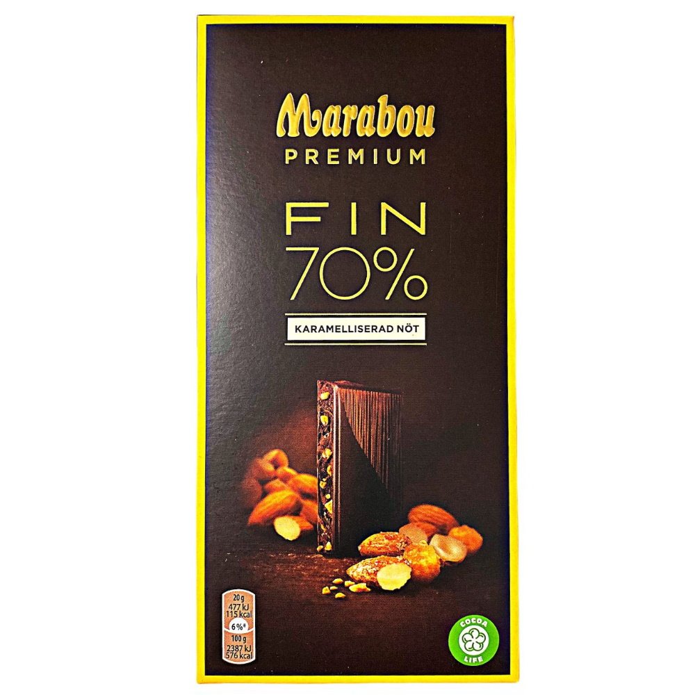 Marabou Premium 70% Suklaa Karamelliserad Nöt 100g