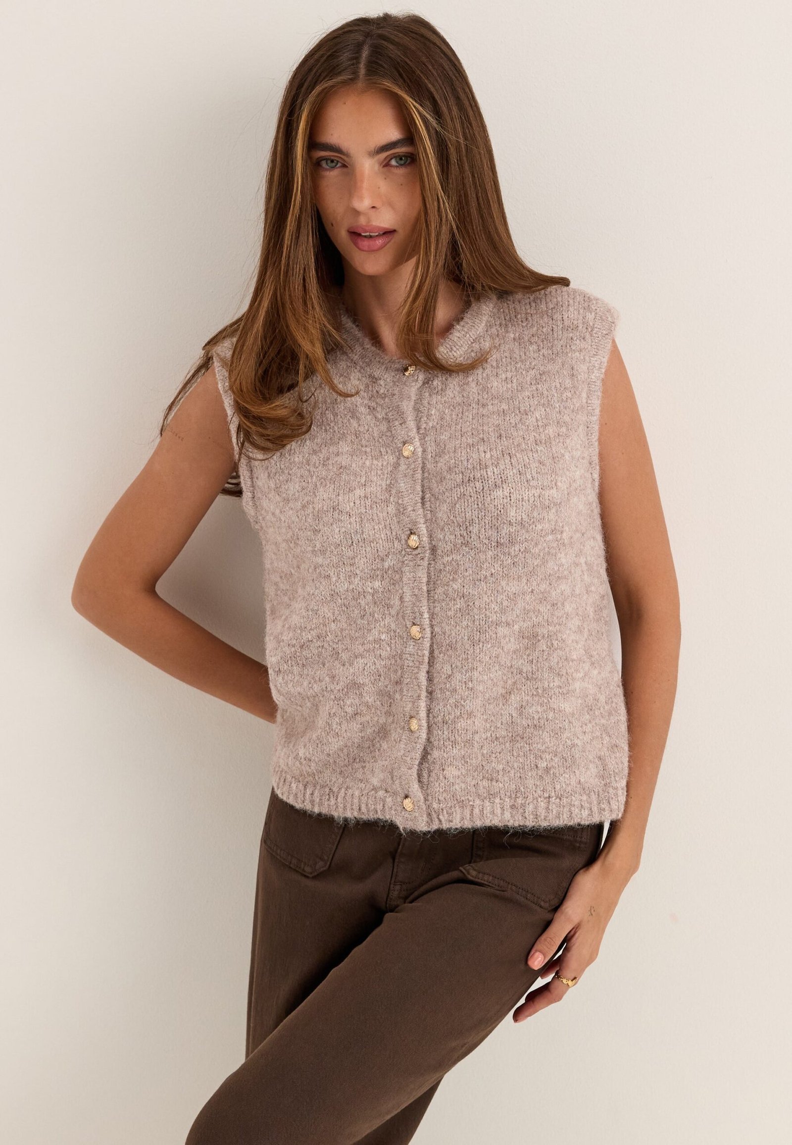 Objsaggia Re Knit Vest Cardigan