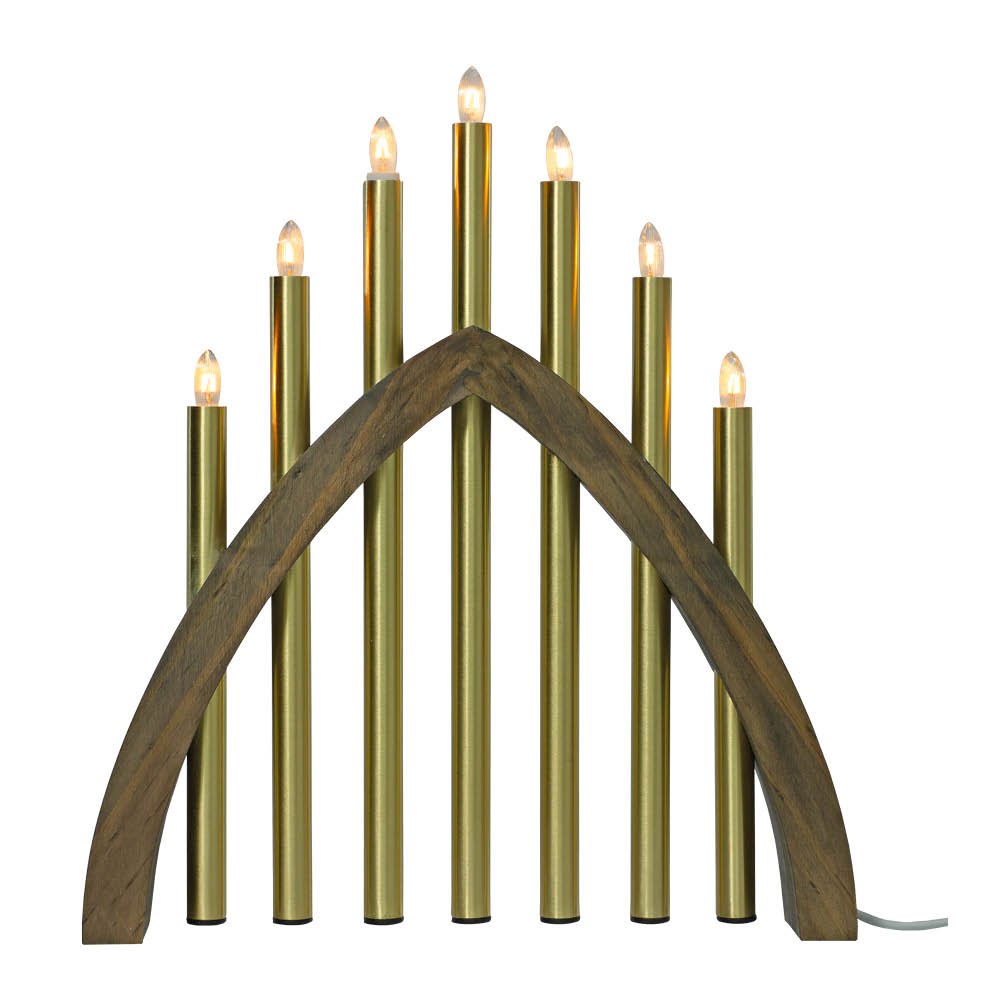 Aneta Lighting - Gotland sähkökynttelikkö 45 cm harmaa/messinki